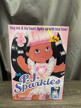 Vintage 1991 Mattel PJ Sparkles Doll African American NIB Rare Soft PJ Sparkles